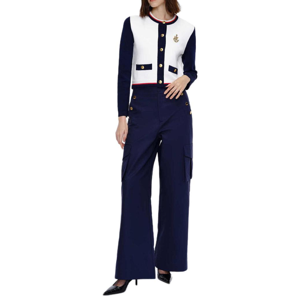 Karl Lagerfeld French Elegant Daily Commuting Dating Outfit Luxurious Textured Button Plaid Waist-Defined Sleeveless Dress Knit Sweater M21L2226100