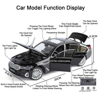 1:24 5 Серия 530Li Модель Игрушки Машинки Сплав Литой Под Давлением Колесо Откатное Миниатюрная Машинка Открывающиеся Двери Транспортное Средство Идеальные Подарки для Детей