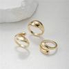 Набор из 3 шт./компл. Золотистый цвет Гладкие Геометрические Открытые Кольца Набор Для Женщин Преувеличенные Металлические Неправильной Формы Толстые Массивные Кольца Ювелирные Изделия Подарок