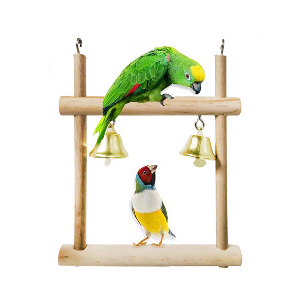 8 Pieces Parrot Chewing Toys Bird Toys Wooden Swing Soft Ladder Ladder Wooden Beads Rotating Stairs for Cockatiel,