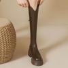 Winter Knight High Boots Women Shoes Woman Back Zippers New Elegant Platform High Heel Long Boots Short Plush Women's Footwear