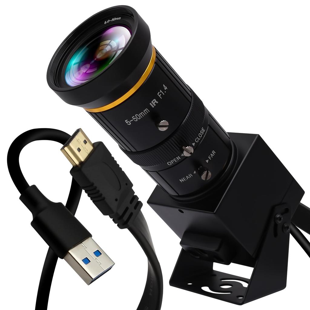 ELP HDMI USB 4K Simultaneous Output Video Conferencing 10X Optical Zoom USB Computer Webcam for Industrial and Training Webcam, Camera, Camera, H.265,