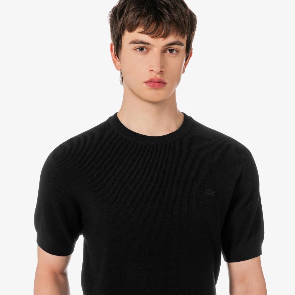 [Lacoste] Men's Short-sleeve Ribbed Crew Neck Pullover AH827E-56G031