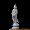 Guan Yin Statue Stone Ornament Chinese Female Buddha Sculpture Feng Shui Artwork for Bookshelf