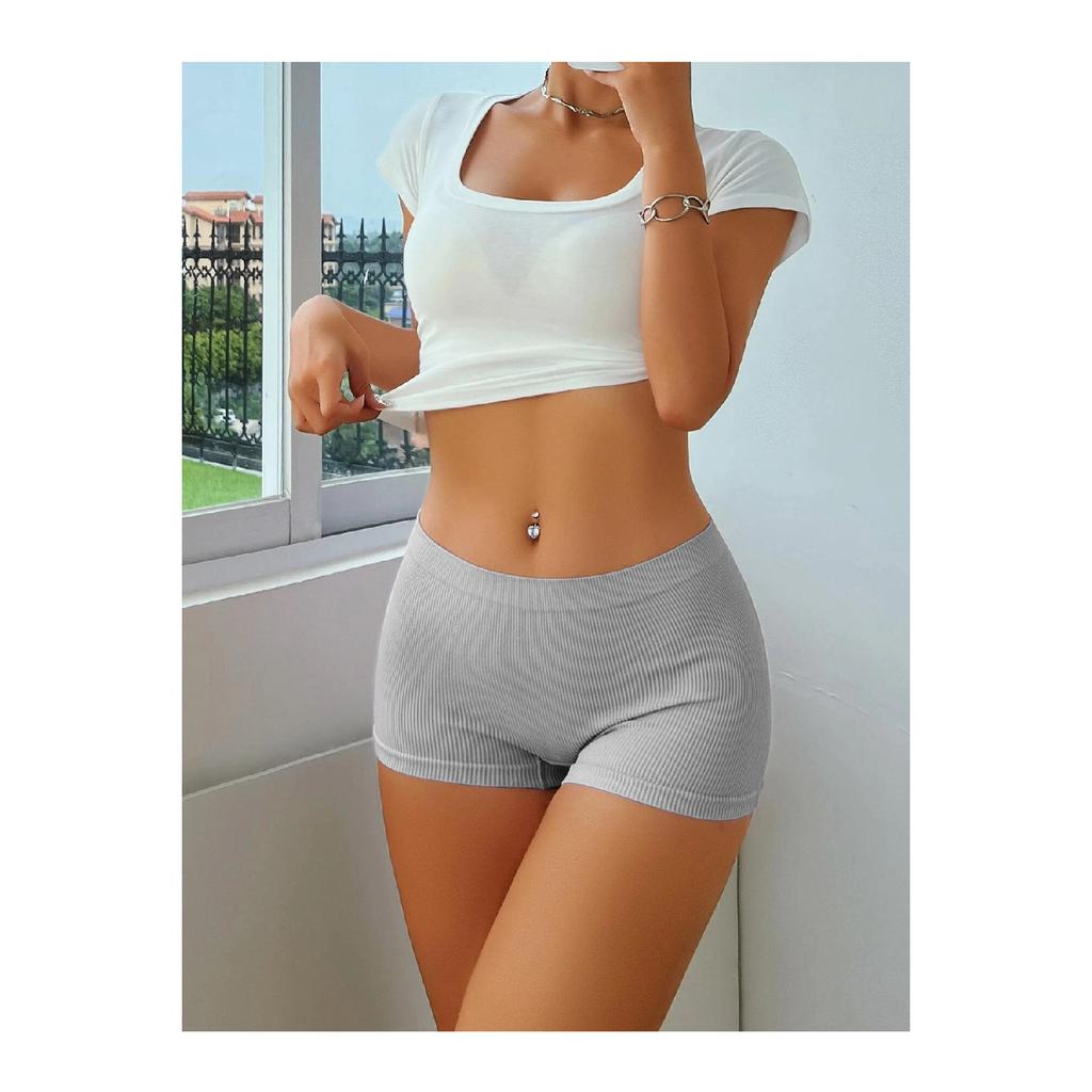 Женские черные шорты на бретелях из ткани, трусики