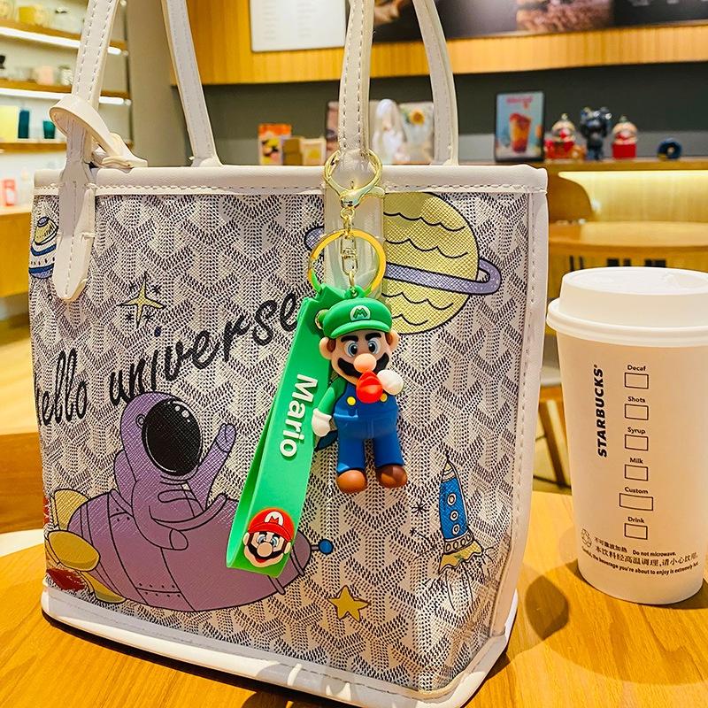 Милый мультяшный брелок Супер Марио, креативный ПВХ кулон для автомобиля, оптовый подарок