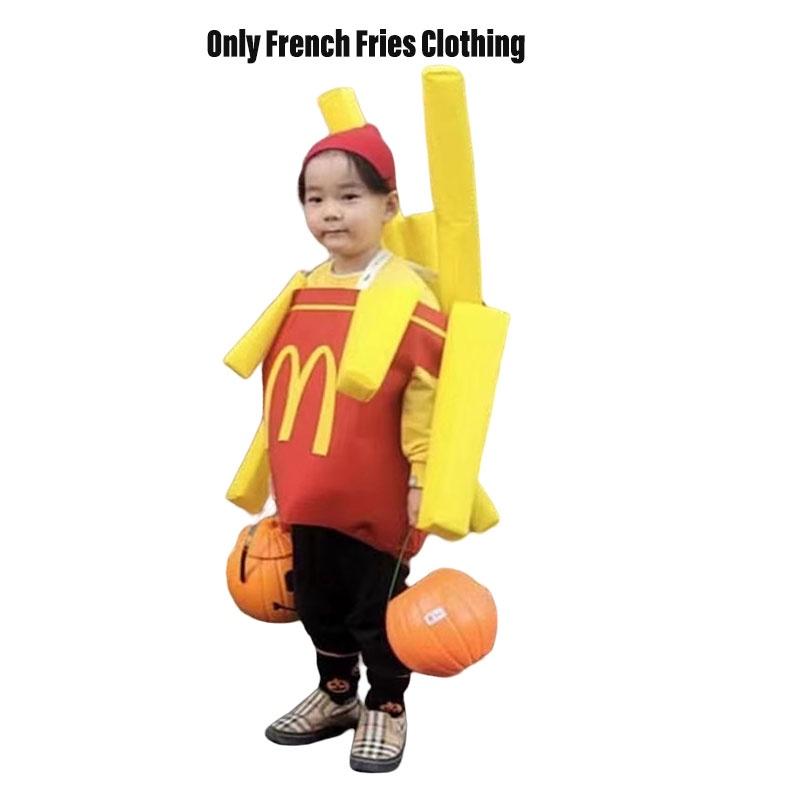 Mcdonalds Outfit Fries Boys Girls Kindergarten Parties Costume Christmas Kids
