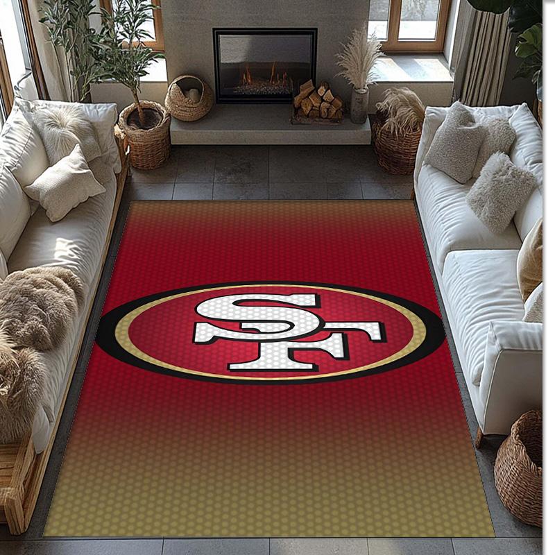 San Francisco 49ers Crystal Velvet Carpet Soft Anti?Slip Floor Mat Comfortable Home Living Room Bedroom Decor Rug