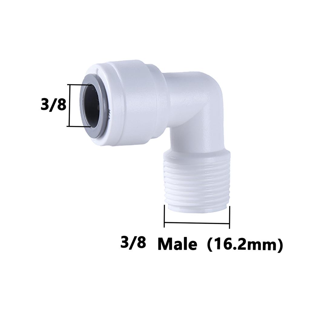 10 шт. коленчатый фитинг для обратного осмоса, 90 градусов, наружная резьба, внутренняя резьба 1/4 3/8, шланг POM, быстроразъемный фитинг для аквариума, детали фильтра обратного осмоса