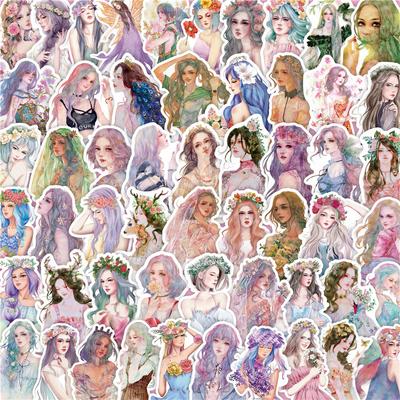 64 шт./компл. Цветочная фея . Наклейки Art Girls Series 01 DIY Fashion Doodle Decals Наклейки