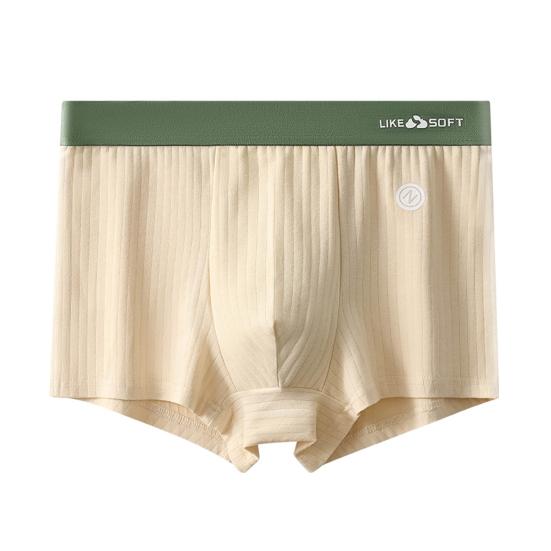 Мужское боксерское нижнее белье Эластичный дизайн со средней посадкой Дышащие шорты-брифы Лоскутный цвет U-образный выпуклый рубчатый гладкий бесшовный трусы