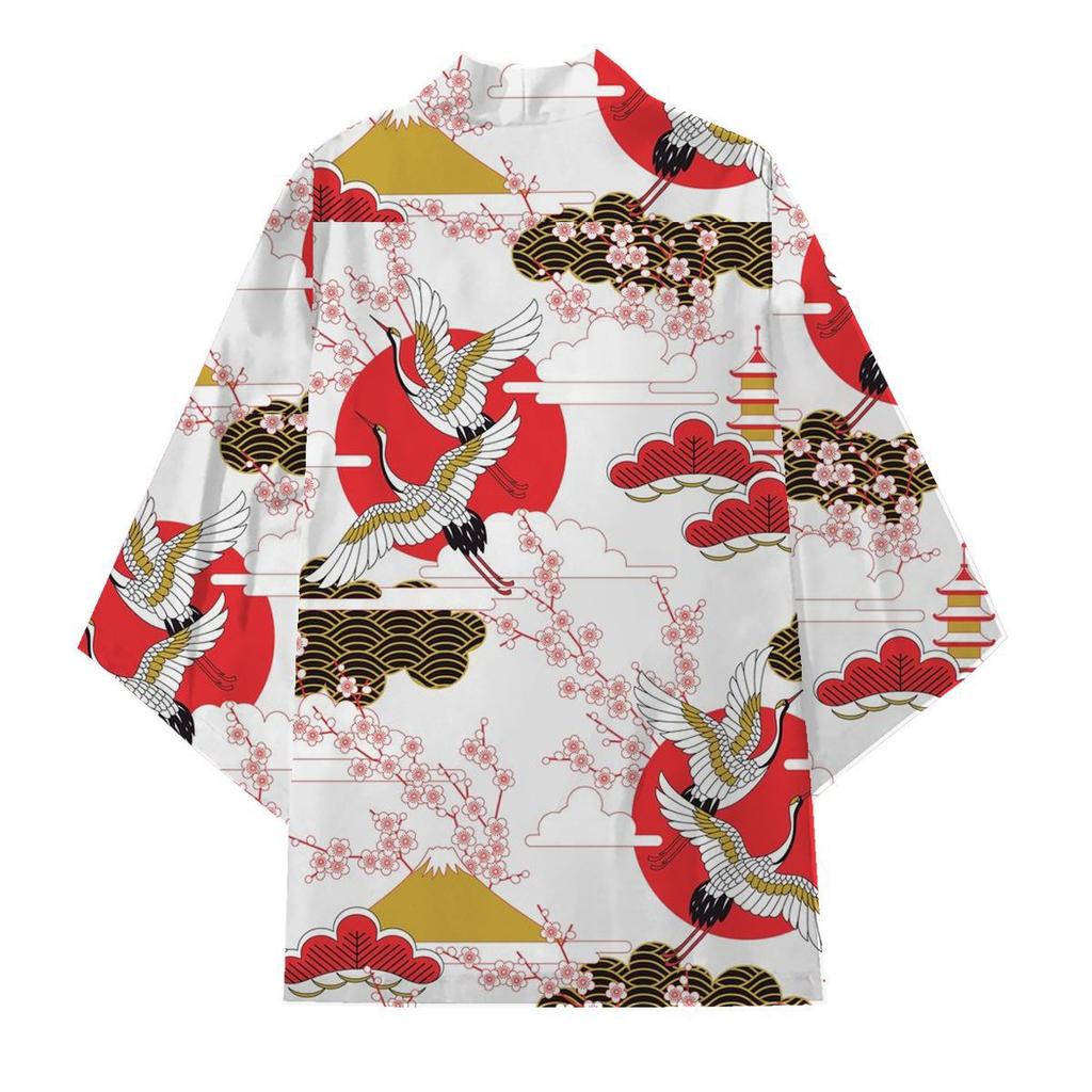 Fashion Anime Dragon Print Cardigan Kimono Harajuku Women Men Yukata Female Japanese Streetwear Traditional Cosplay Haori