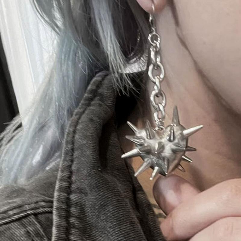 Готические серьги-подвески с кисточками в виде колючего сердца для женщин Y2K панк шипы колючее сердце висячие серьги гранж эмо украшения