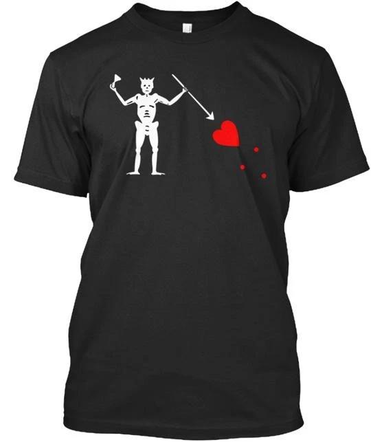 Blackbeard Pirate Flag Tee 100% Cotton T-shirt Mens Tees Top Made in the USA T-Shirt Tee Top Unisex