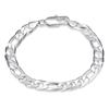 Geometric Silver Jewelry Bracelet European and American Jewelry 8mm Flat Three One Bracelet Silver Plated Side Bracelet