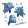 Window Sticker Transparent under The Sea Mermaid Clings Ocean Animal Whale Turtle Octopus Reusable Decoration Seahorse Anti-Collision Glass