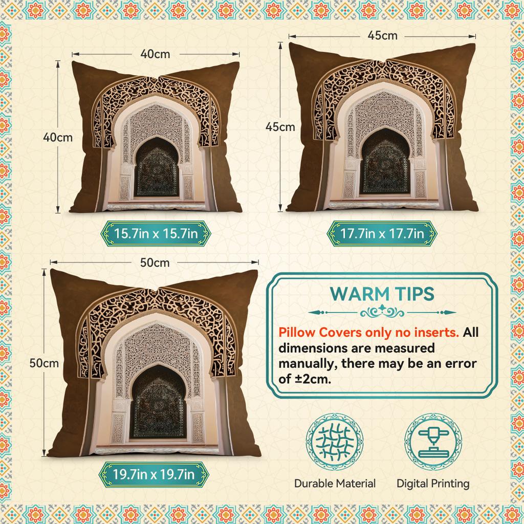 Ramadan Blessings Pillowcase Printed Polyester 40/45/50cm Throw Pillowcover Decorative Sofa Cushion Pillowslip Home Decor