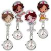 Luminous Cartoon Smile Cute Nurse Doctor Hang Clips FOB Pocket Watches for Hospital Medical Women Mens Office Gift Clock