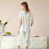 Fenteng [Floral Cotton Sensation] Summer V-neck Short Sleeve Hoodie Pants Home Clothes Pajamas Women's Set