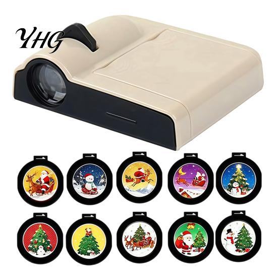 Christmas Decor Projector Light LED Lamp, 6/10/15/20 Festive Scenes Holiday Projector, Mini USB Indoor Outdoor Decoration Powered for Living