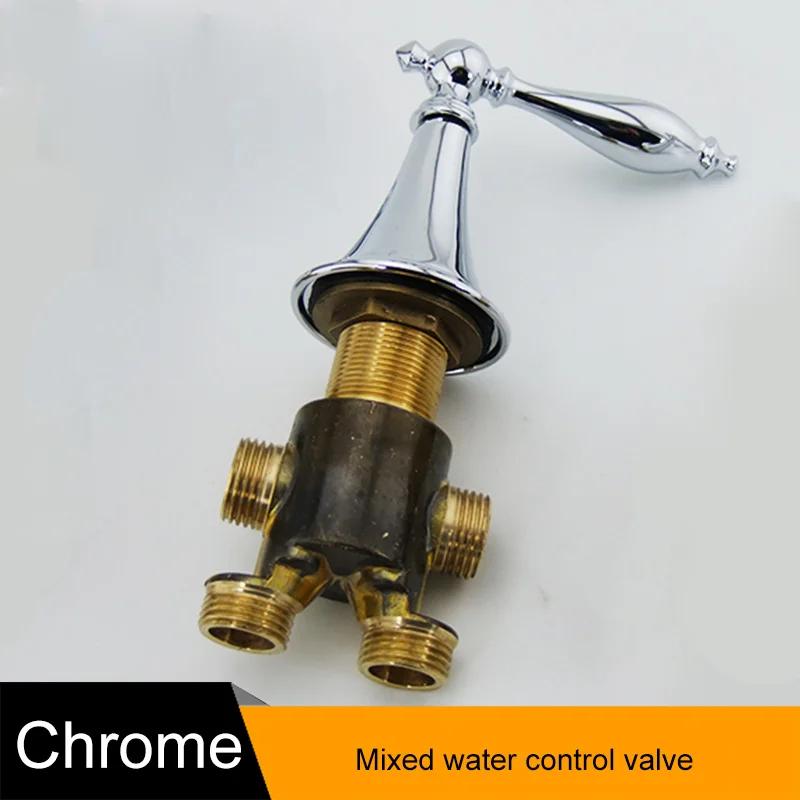 BAKALA латунный хромированный кран для ванны с горячей и холодной водой, смеситель для душа, ванна, комплект из 3 предметов, переключающий клапан