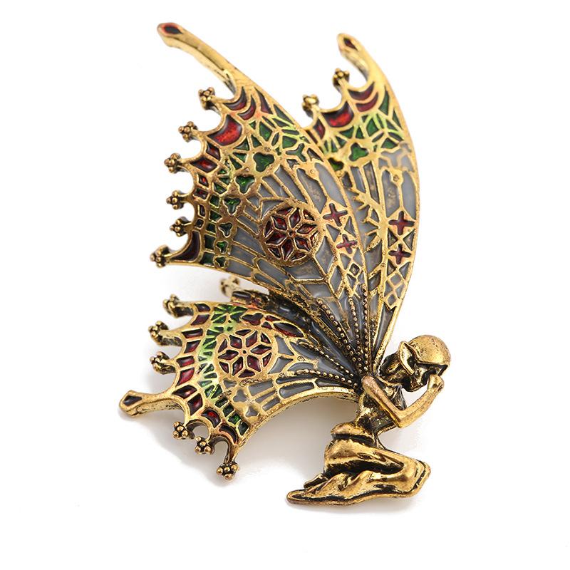 Women's Insect Brooch, Rhinestone Brooch, Metal Accessory, Butterfly Brooch