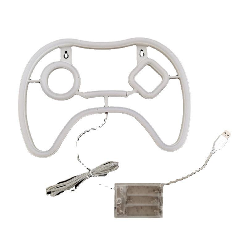 Неоновый настенный светильник для игрового контроллера: Красочное декоративное освещение для киберспортивной комнаты