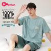 Мужской хлопковый комплект пижамы с коротким рукавом Fenteng