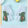 1Pairs Cute Cartoon Dinosaur Winter Warm Kids Gloves Kindergarten Boys Girls Five Finger Dino Knitted Gloves for 3 To 6 Years