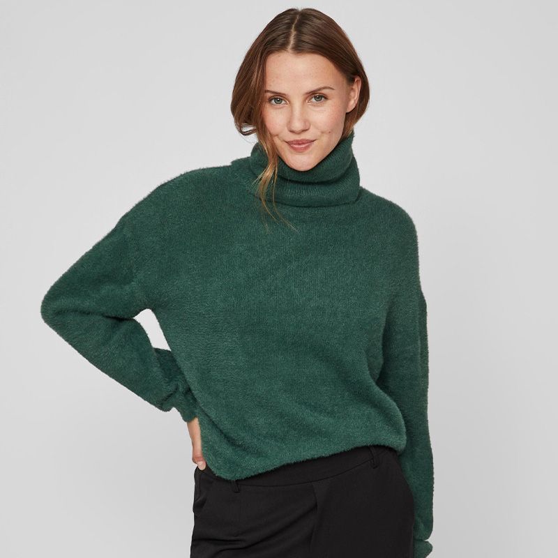 Женский свитер с высоким воротником из мягкого ворса VILA