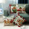 New Style Pillow Case Christmas Gingerbread Man Print Sofa Living Room Pillow Case Home Cushion