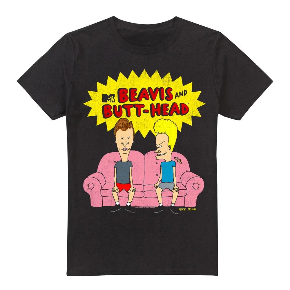 Beavis And Butthead Couch Logo Og T-Shirt S-2XL, Black