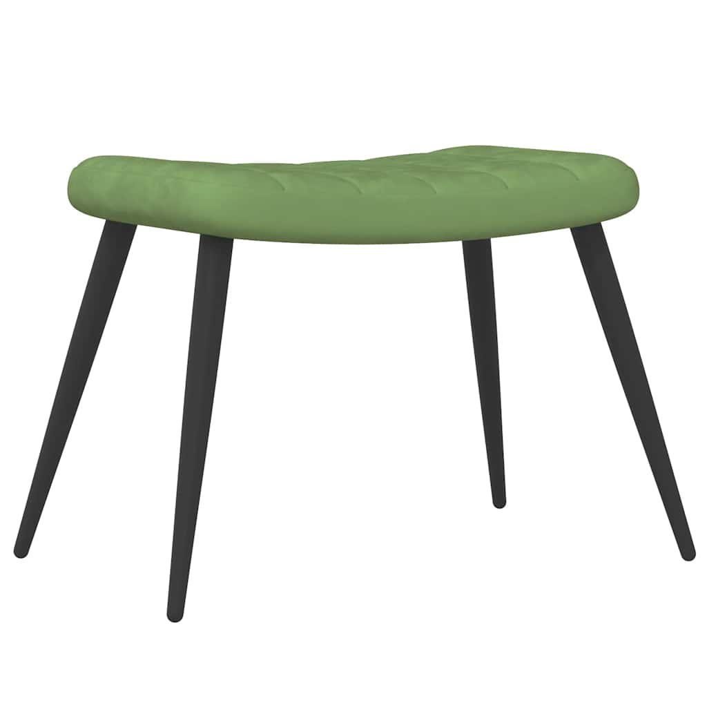 Relaxation Armchair with Footstool Light Green Velvet