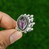 Gift For Her 925 Silver Natural Ruby Zoisite Multi Stone Adjustable Ring