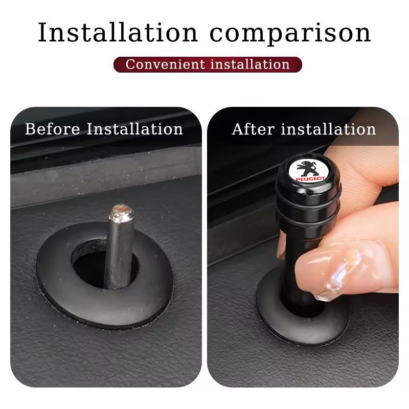 2/4pcs Alloy for Peugeot 308 306 307 2008 407 508 3008 5008 Rifter 301 408x 408 206 308s Car Door Security Lock Pins Rods Knobs