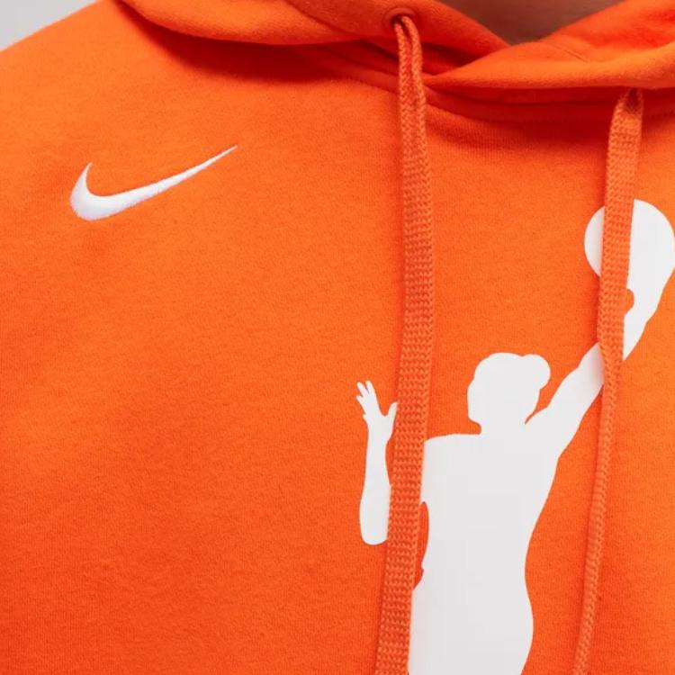 Nike Пуловер с капюшоном и принтом логотипа WNBA на шнурке, унисекс, оранжевый DR9596-820