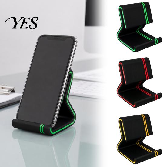 Mobile Phone Holder 3D Printed Stand, Colorful Line with Anti-Slip Base, Vertical Horizontal Multi-Angle Adjustable, Use, Lightweight Desktop