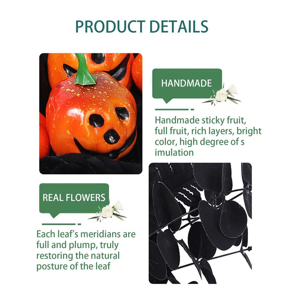 Хэллоуин Черный цветок, 16.9 Черная роза Кленовые листья Призрачное лицо Хэллоуин Декор Искусственные цветы для Хэллоуина, вечеринок, домашнего декора, свадеб, бара