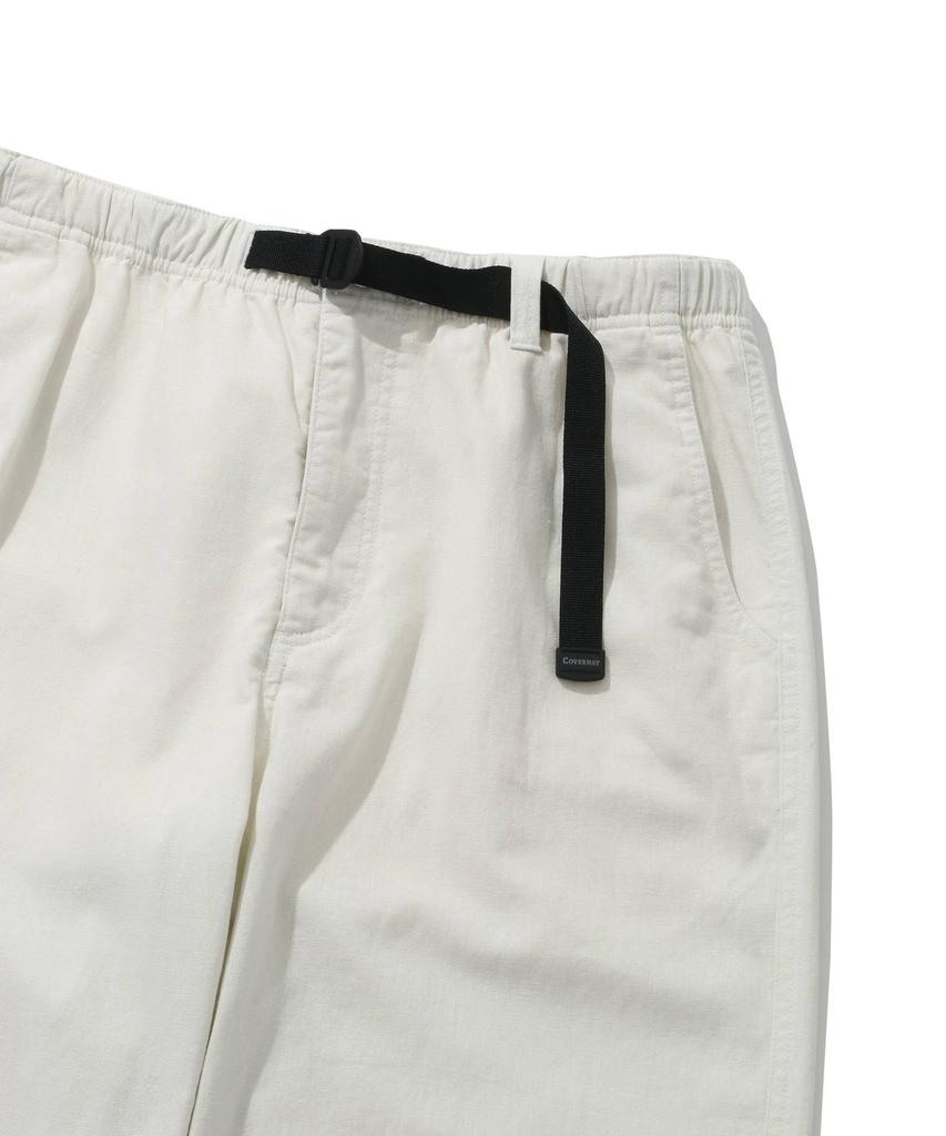 COVERNAT Linen Semi-Wide Buckle Pants Ivory