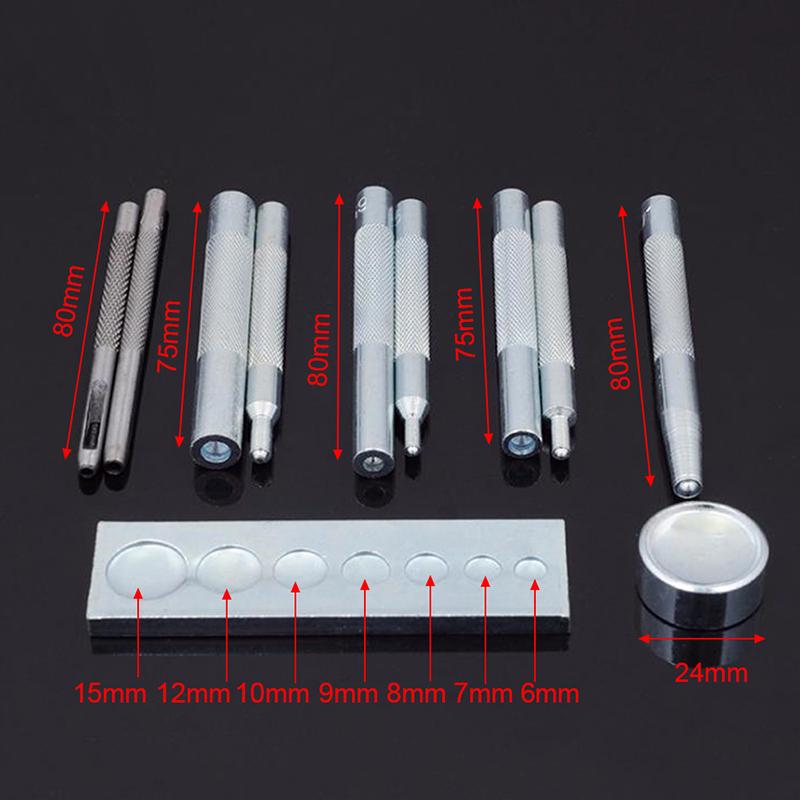 11 шт./набор инструментов для самостоятельного изготовления кожаных изделий, базовый комплект для установки заклепок и кнопок