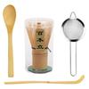 BTtime 4-Piece Tea Ceremony Utensil Set (Hyakuhontate) - Includes Bamboo Chasen, Chashaku, Matcha Powder Whisk, and Matcha Powder Sifter (Chasen + Cha