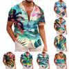 Рубашка для мужчин, повседневная мода, летняя футболка с коротким рукавом и пуговицами, топ с принтом
