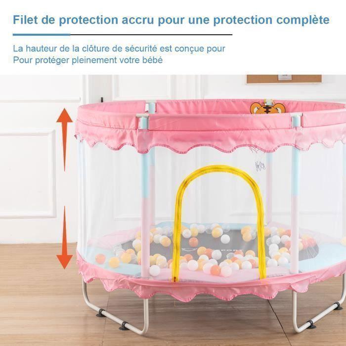FOXSPORT Trampoline Pour enfants,Équipé D'un Panier Et De Balles En plastique,Coussin Rebondissant, À Partir De 2 Ans – Rose