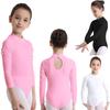 Kids Girls Long Sleeves Turtlencek Hollow Out Ballet Dance Gymnastic Leotard Jumpsuit Dancewear