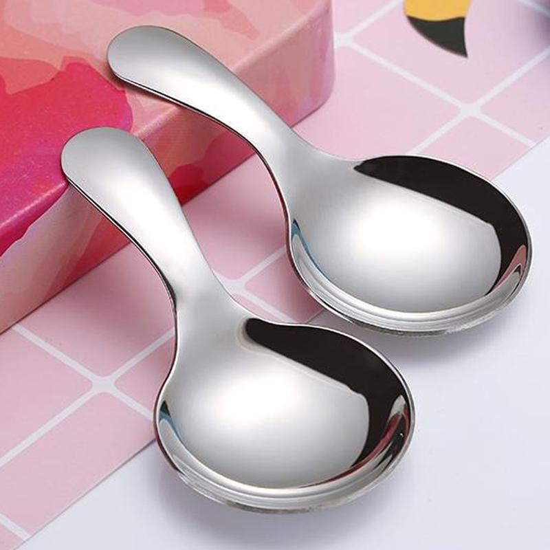 Cute Stainless Steel Kitchen Spoon Short Handle Sugar Salt Spice Spoon Condiment KTY