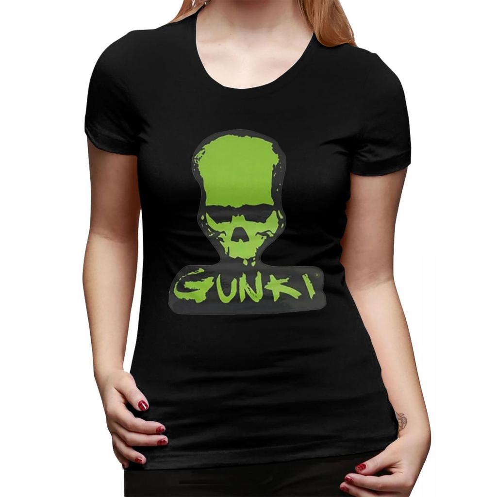 Gunki Logo Angling Skull Fishing Gunki TShirt for Women ONeck Streetwear T Shirts Womens Tees Short Summer Clothes Tops