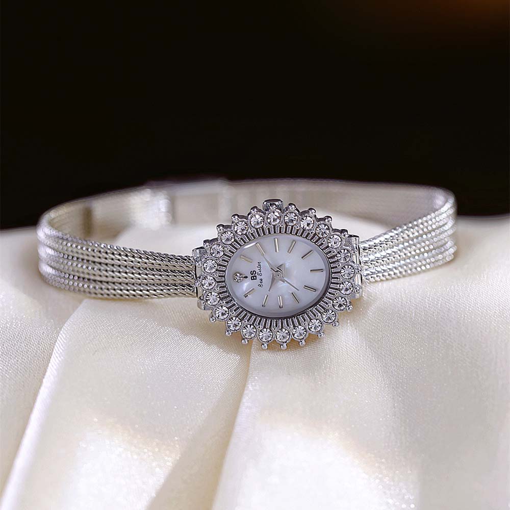 BS New Women's Quartz Watch Vintage Light - Luxury Jewelry Wheat Ear Strap Watch Elegant Sunflower Women's Watch Gift For Lady