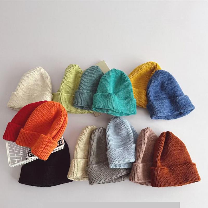 Детская шапочка однотонная вязаная детская зимняя шапка для детей теплая вязаная крючком шапка для мальчиков и девочек шапка для малышей детский чепчик Gorras Gorro