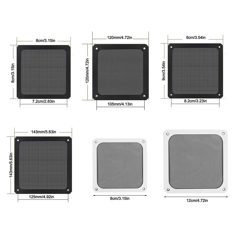 Magnet PC Chassis Cooling Fan Dust Filter 80mm 90mm 120mm 143mm Computer Chassis Net Guard