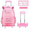 Корейский рюкзак на колесиках для девочек начальной школы, 1-3 и 5-6 классы, возраст 6-12 лет
